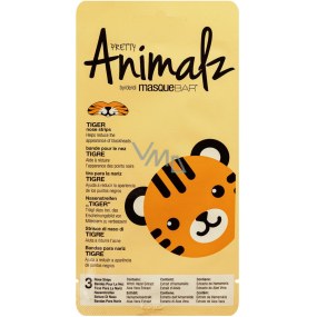 MasqueBar Pretty Animalz Tiger detox nose mask against blackheads 3 pieces