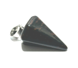 Obsidian Moka pendulum natural stone 2,2 cm, stone of salvation