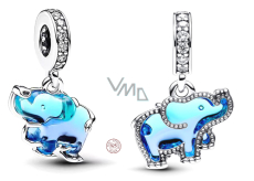 Charm Sterling silver 925 Impressive elephant, animal bracelet pendant