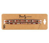 Albi Dark Brown Bead Bracelets Set, Wider and Thinner, Adjustable Size, 2 Pieces