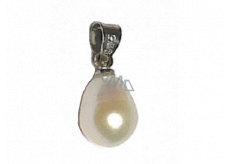 Pearl white natural pendant 1,1 cm 1 piece, symbol of femininity, brings admiration