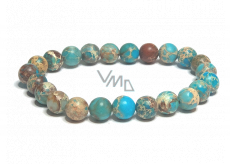 Jasper / Regalite Imperial Sea Sediment turquoise bracelet elastic mixed mineral, ball 8 mm / 16 - 17 cm