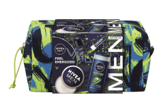 Nivea Men Feel Energized Creme for face, body, and hands 150 ml + Nivea Men Deep Sport antiperspirant roll-on 50 ml + Nivea Men Energy shower gel 250 ml + Labello Men Active lip balm 4.8 g + cosmetic bag, cosmetic set for men