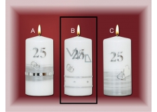 Lima Jubilee 25 Years Candle Silver Wedding Motif B, 70 x 150 mm 1 piece