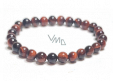 Tiger eye red / Bull's eye bracelet elastic natural stone, ball 6 mm / 16-17 cm, stone of the sun and earth, brings luck and wealth