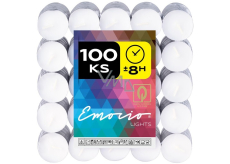 Emocio Tea lights white, burning time 8 hours 100 pieces