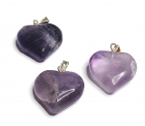 Amethyst Heart Pendant natural stone 2,2 cm 1 piece, stone of kings and bishops