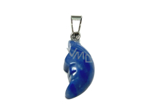 Kyanite Moon Pendant 2,2 x 10 mm natural stone, hand carved, stone link