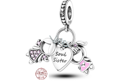 Charm Sterling silver 925 Siblings Sisters 3in1, family bracelet pendant