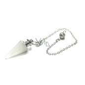 Crystal pendulum natural stone 3,5 cm + chain with ball 18 cm, stone stones