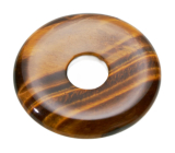 Tiger's Eye Donut natural stone 30 mm, stone of sun and earth, stone of sun and earth, brings luck and wealth