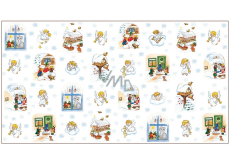 Christmas wrapping paper Czech Christmas 70 x 200 cm White angels, carolers