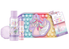 Baylis & Harding Unicorn Shower Cream 60 ml + Fizzing Bath Bomb 45 g + Lip Balm 5 g, playful children's mini set of body products with candy scent in a pop it case