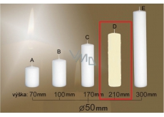 Lima Gastro smooth candle ivory cylinder 50 x 210 mm 1 piece