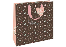 Nekupto Gift paper bag 32,5 x 32,5 x 14 cm Birds dark