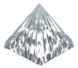 Crystal Glass Pyramid Ribbed 40 mm Crystal - Paperweight