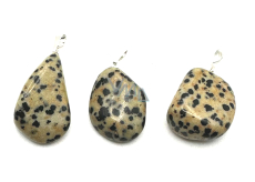 Jasper Dalmatian Trommel Pendant natural stone, 2,2 - 3 cm 1 piece, , stone of positive energy