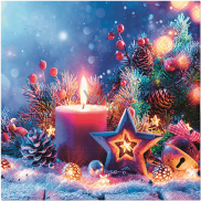 3-ply paper napkins 33 x 33 cm 20 pieces Christmas candle and star