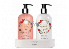 Scottish Fine Soaps Spiced Apple - Spiced Apple liquid soap dispenser 300 ml + hand lotion dispenser 300 ml, duo set