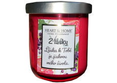 Heart & Home Fresh grapefruit and blackcurrant soy scented candle with inscription From love 110 g