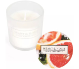 Heart & Home Fresh grapefruit and blackcurrant soy scented votive candle in glass burning time up to 15 hours 5,8 x 5 cm