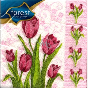 Forest Tulips Easter napkins 33 x 33 cm 1 layer 20 pieces