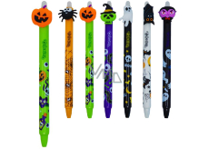 Colorino Rubberized pen Halloween green pumpkin, blue refill 0,5 mm