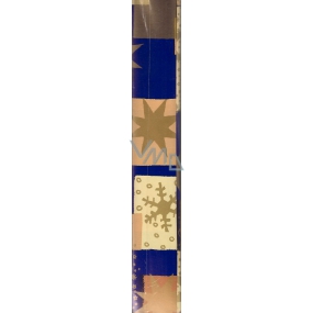 Nekupto Gift wrapping paper 70 x 200 cm Christmas Gold stars blue 1 roll