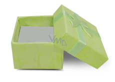 Gift box with jewelry sponge and light green ribbon 4 x 4 x 2.5 cm 1 piece