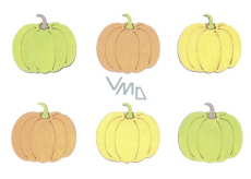 Wooden pumpkins with adhesive 3.5 cm 6 pieces