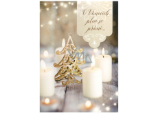 Albi Greeting Card with Envelope Sparkling Tree and Candles 14.8 x 21 cm