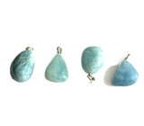 Aquamarine Tumbled Pendant Natural Stone approx. 2.6 cm