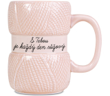 Albi With you every day pink mug pink knitted 400 ml