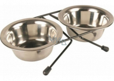 Trixie Stainless steel bowl in stand diameter 13 cm, 2 x 0.35 l