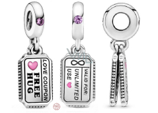 Charm Sterling Silver 925 Love Coupon Set, Love Bracelet Pendant