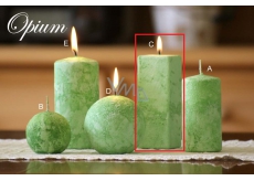 Lima Marble Opium scented candle green prism 45 x 120 mm 1 piece