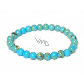 Tyrkenite blue bracelet elastic natural stone, bead 6 mm / 16-17 cm, stone of young people, looking for a life goal