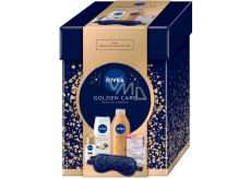 Nivea Golden Care Q10 Firming Bronze Body Lotion 400 ml + Nivea Shea Butter & Botanical Oil Shower Gel 250 ml + Nivea Inposible Black & White Antiperspirant Roll-on 50 ml + Labello Hyaluron Rosé Lip Balm 5.2 g + Satin Sleep Mask 1 piece, Cosmetic Set