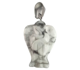 Magnesite / Howlite white Angel guardian pendant natural stone 1,7 cm 1 piece, cleansing stone