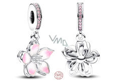 Charm Sterling silver 925 Cherry blossom, nature bracelet pendant