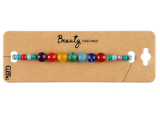 Albi 7 Chakra Bead Colorful, Turquoise Elastic Bracelet 1 Piece