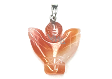 Agate orange Angel, angel wings pendant natural stone hand cut 25 x 21 x 5 mm