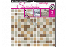 Wall sticker mosaic 3D, tile imitation, brown 2 sheets 25.5 x 25.5 cm