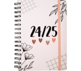 Albi Student Diary 2024 - 2025 with spiral - Hearts 16 × 21 × 2 cm