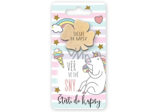 Nekupto Pocket Hug Four-Leaf Clover Believe in Your Dreams, Pocket Luck 6 x 12 cm