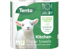 These Kitchen Innovations paper towels are very strong, 3-ply, 73 sheets, 2 rolls.