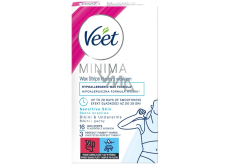 Veet Minima Bikini and underarm wax strips for sensitive skin 16 pieces