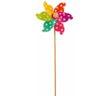 Pinwheel with colored blades and polka dots 9 cm + skewers 1 piece