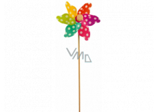 Pinwheel with colored blades and polka dots 9 cm + skewers 1 piece