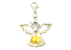 Guardian angel pendant with gold bead 29 x 37 mm